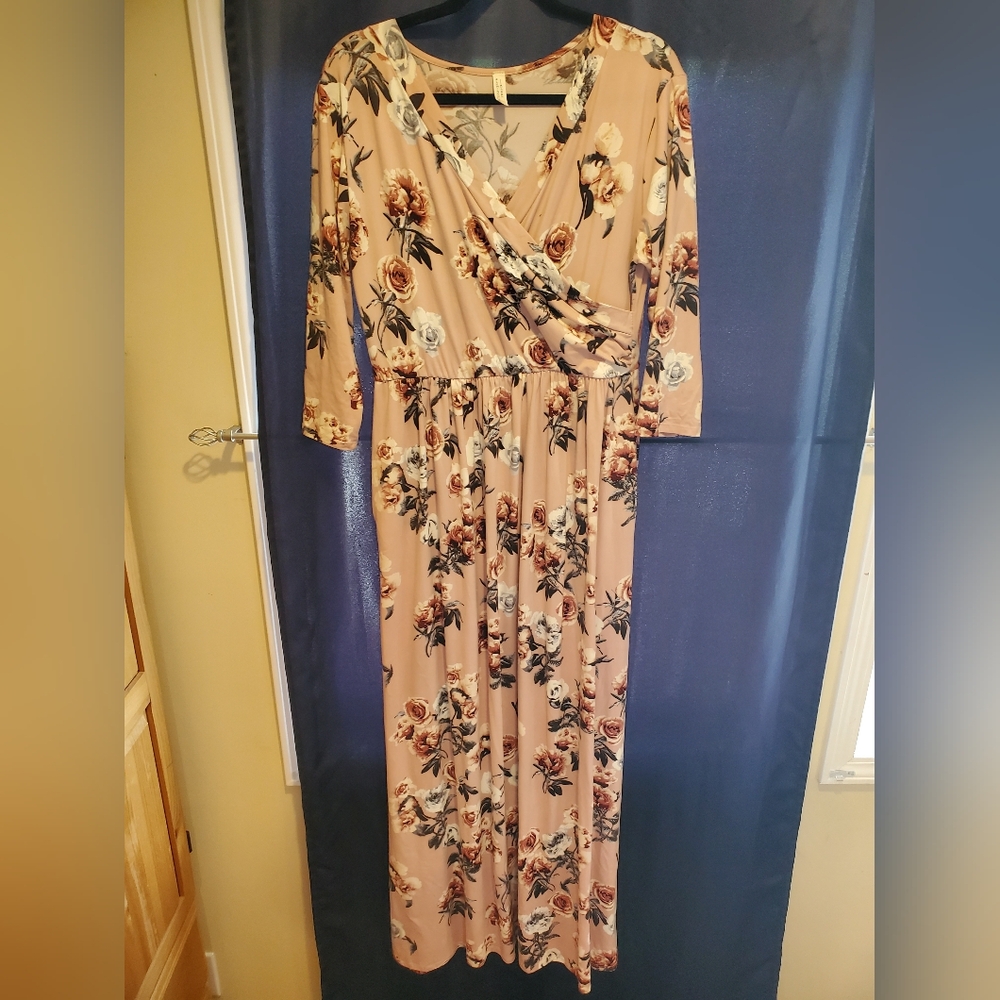 Blush pink floral dress